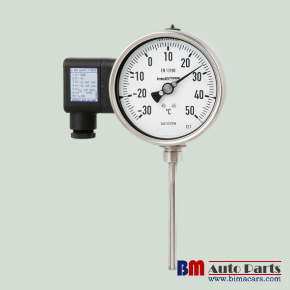 Gas-actuated thermometer with electrical output signal